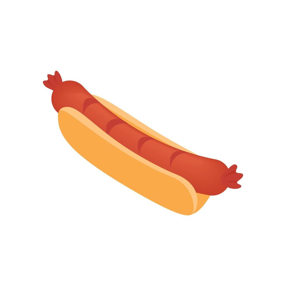 hot dog isometrico 3d icona vettore