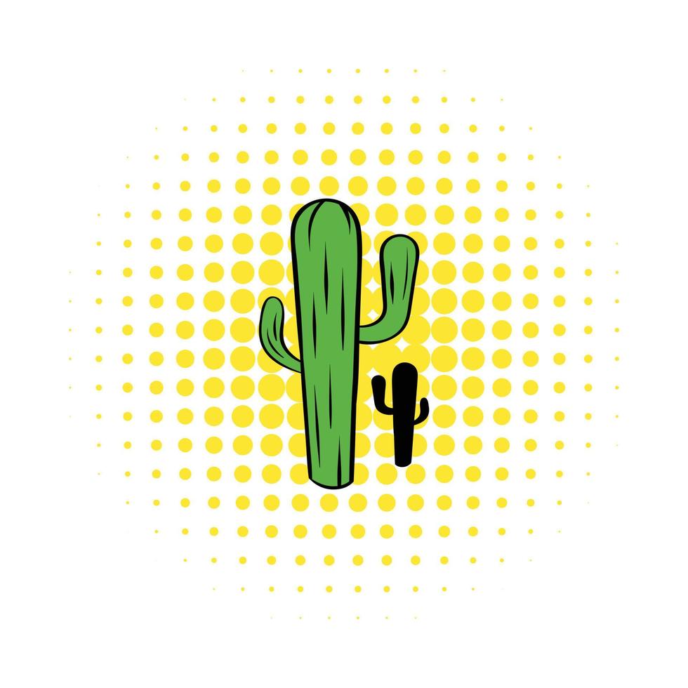 cactus icona nel i fumetti stile vettore