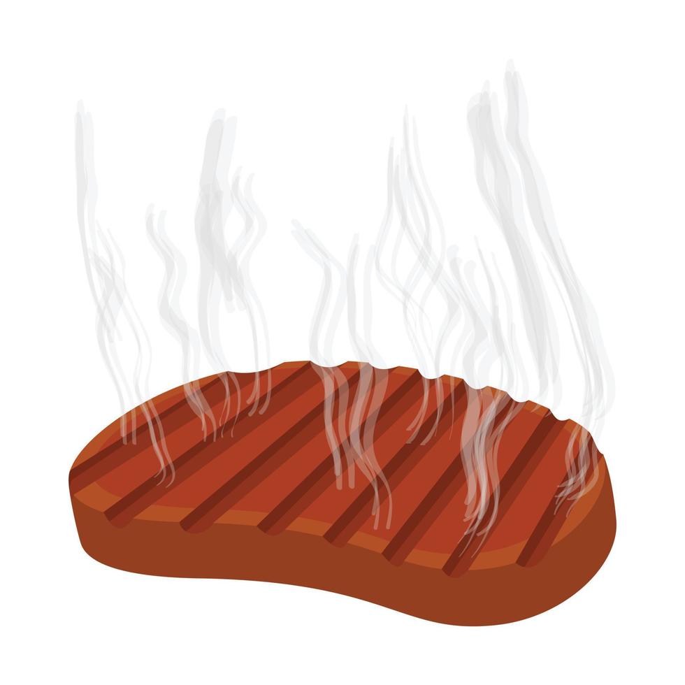 grigliato bistecca cartone animato icona vettore