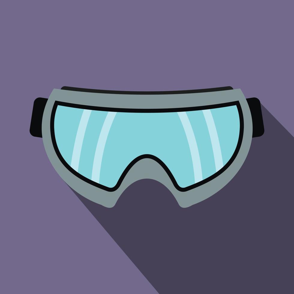 snowboard occhiali icona, piatto stile vettore
