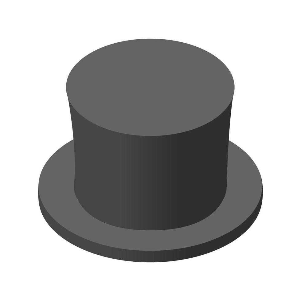 pupazzo di neve nero cappello isometrico icona vettore