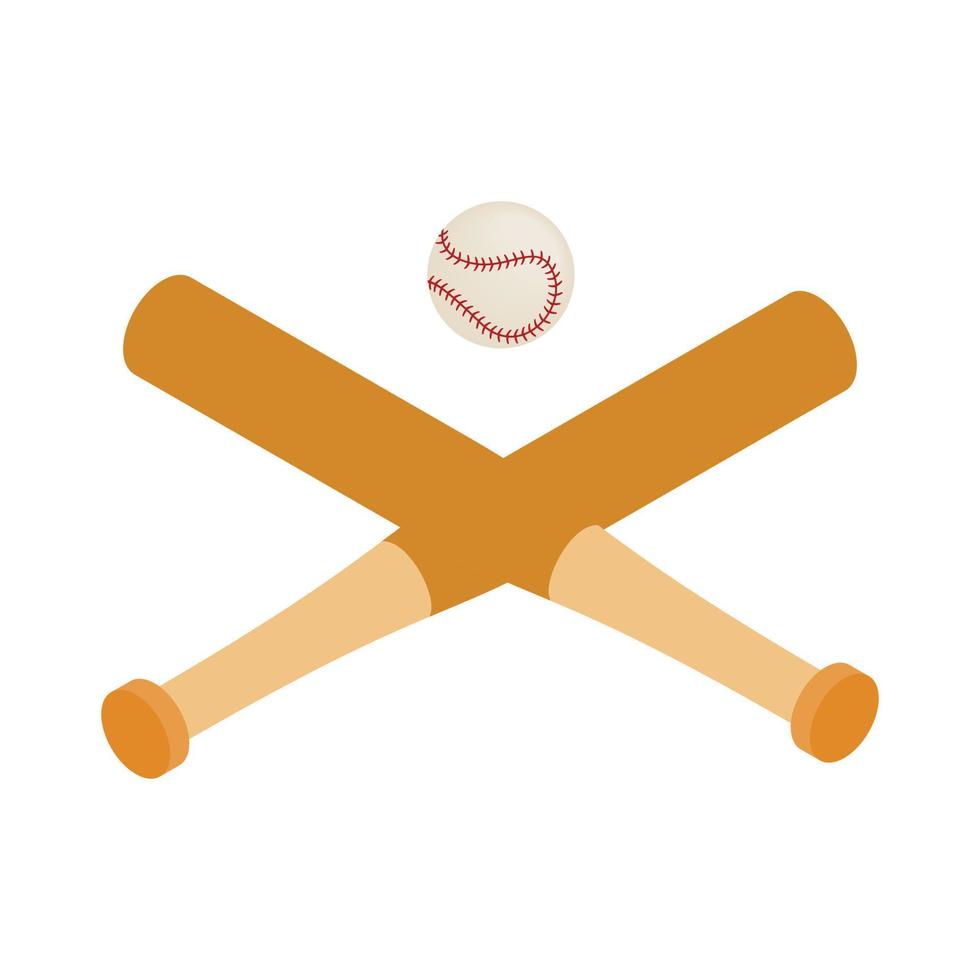 baseball pipistrelli e baseball isometrico 3d icona vettore