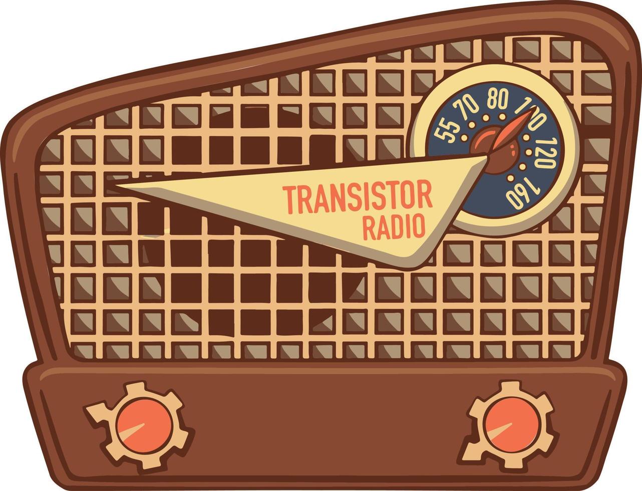 Radio transistor retrò ricevitore tecnica icona simbolo vettore