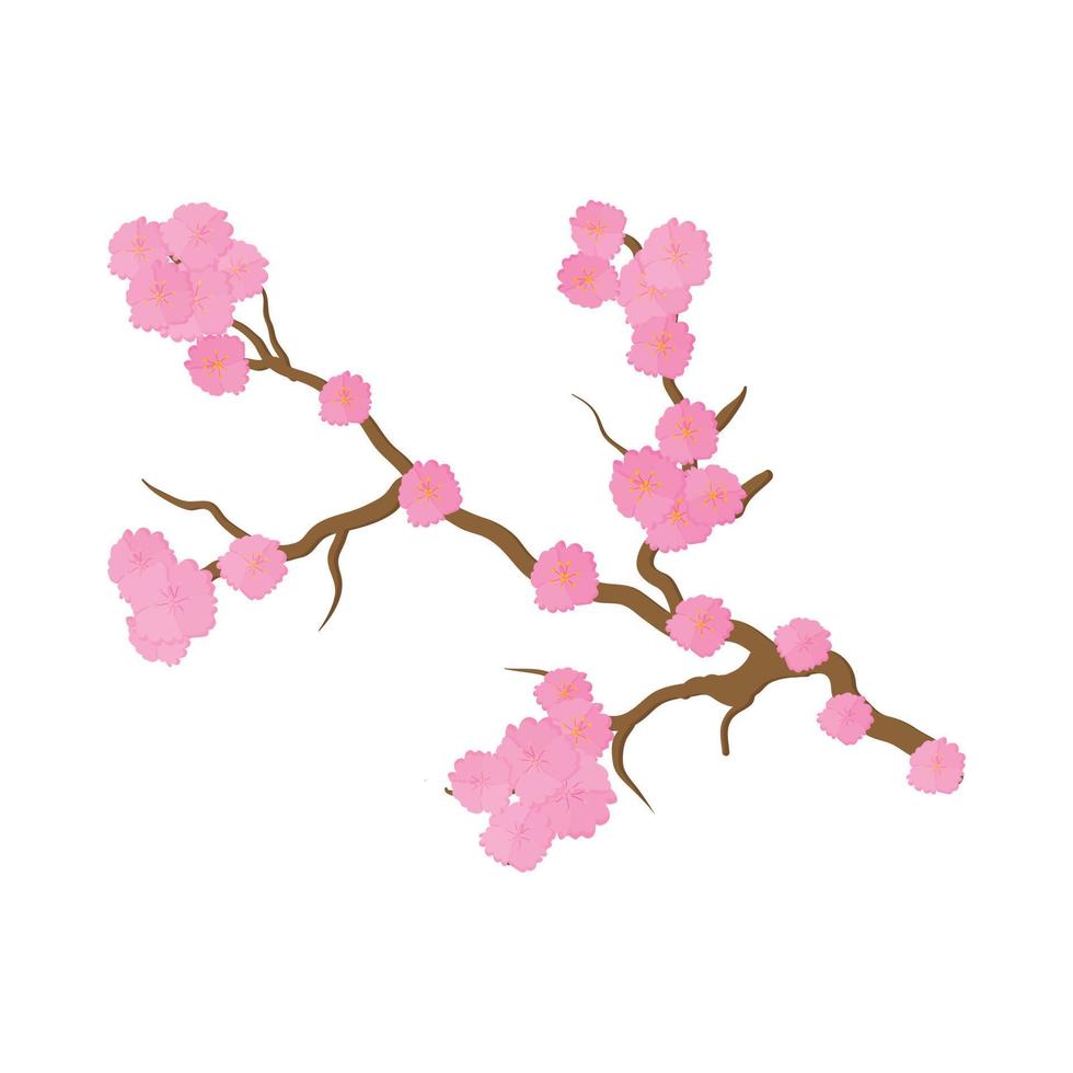 ciliegia fiore, sakura fiori icona, cartone animato stile vettore