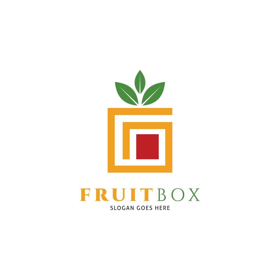 frutta scatola icona vettore logo modello illustrazione design