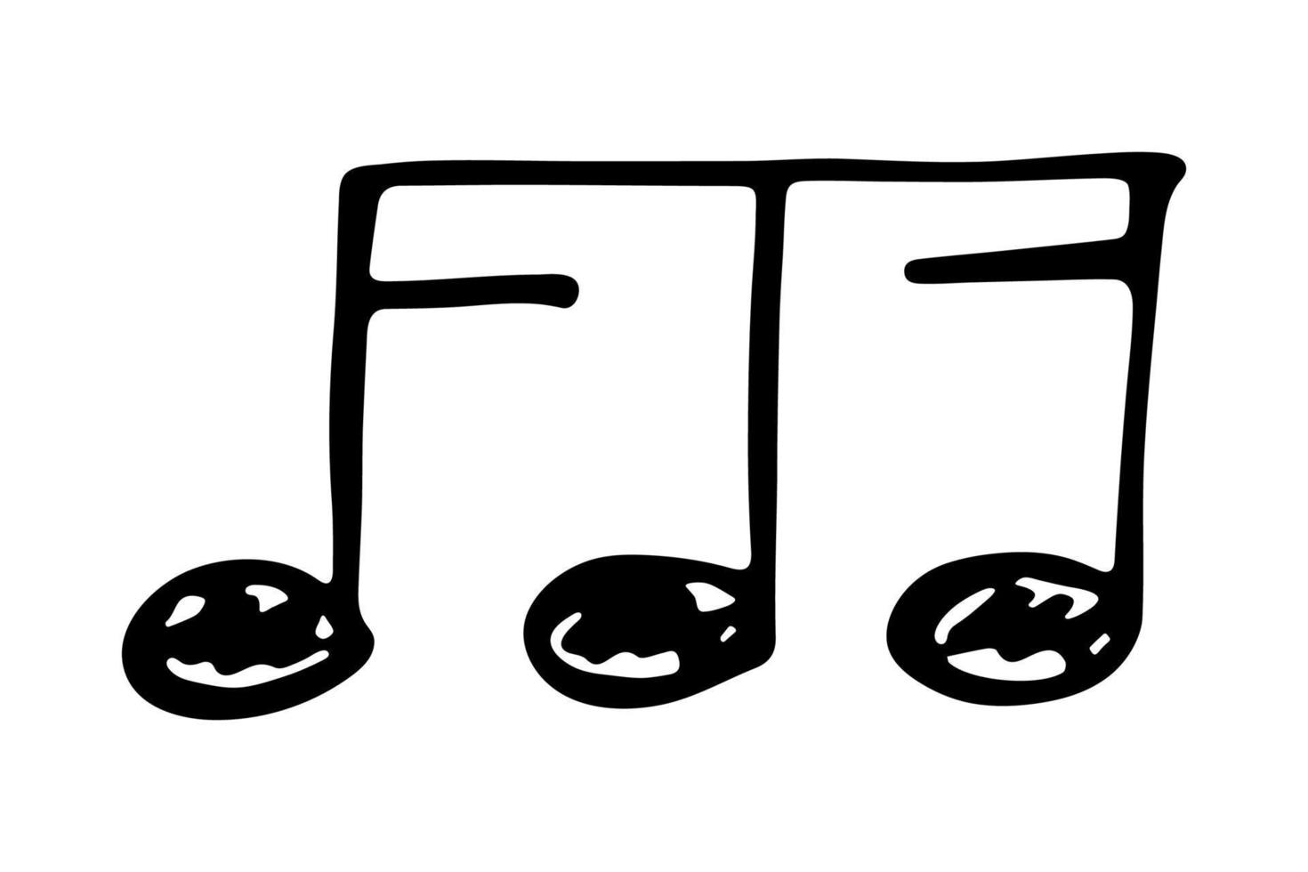 musica Nota scarabocchio. mano disegnato musicale simbolo. singolo elemento per Stampa, ragnatela, disegno, arredamento, logo vettore