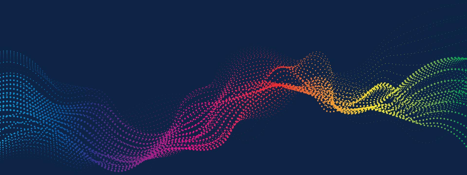 onda digitale astratta di flusso di particelle vettore