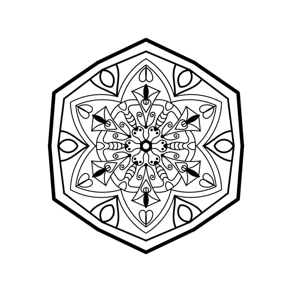 nero e bianca semplice mandala fiore per colorazione libro. Vintage ▾ decorativo elementi vettore