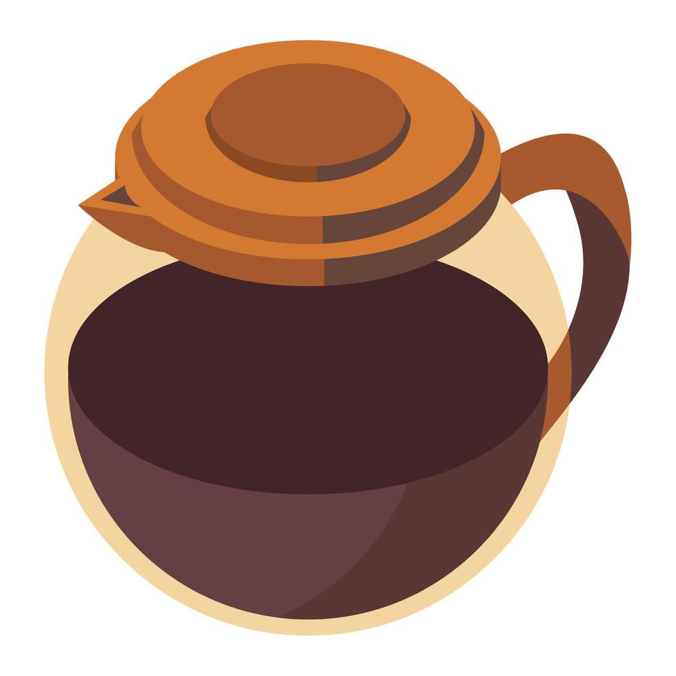 caffè teiera isometrico stile vettore