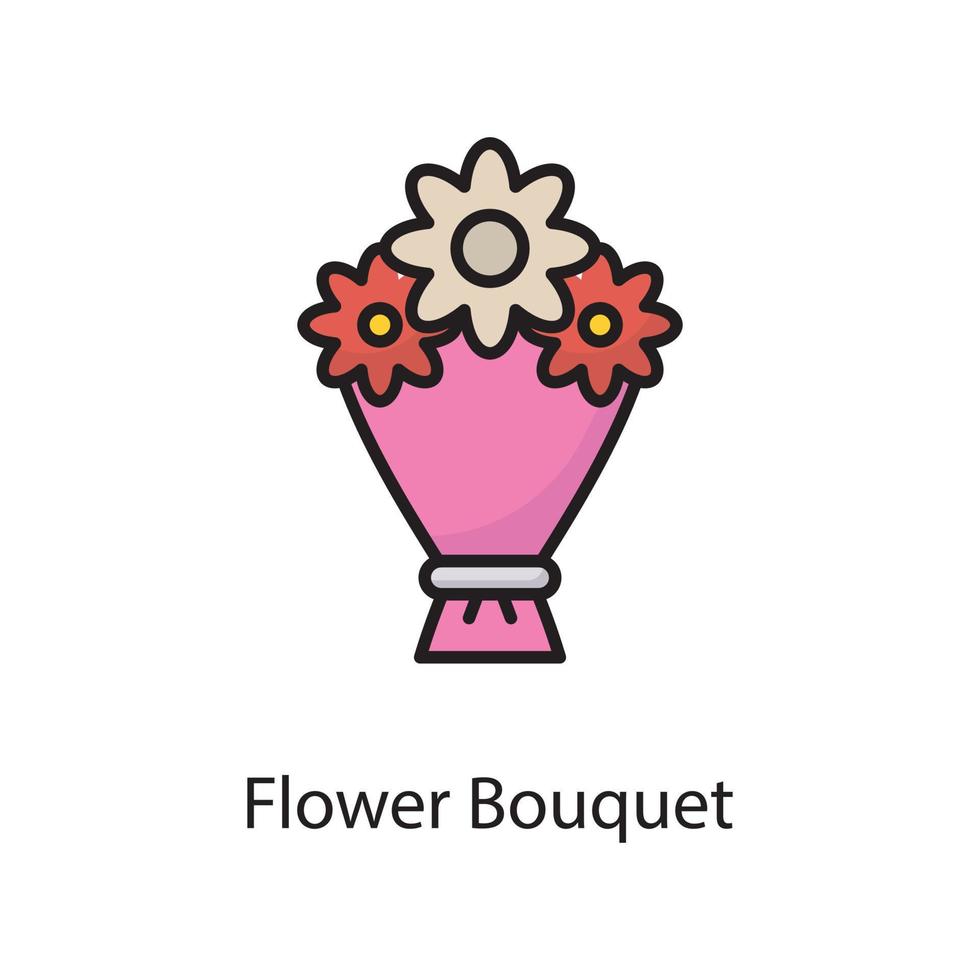fiore mazzo vettore pieno schema icona design illustrazione. amore simbolo su bianca sfondo eps 10 file