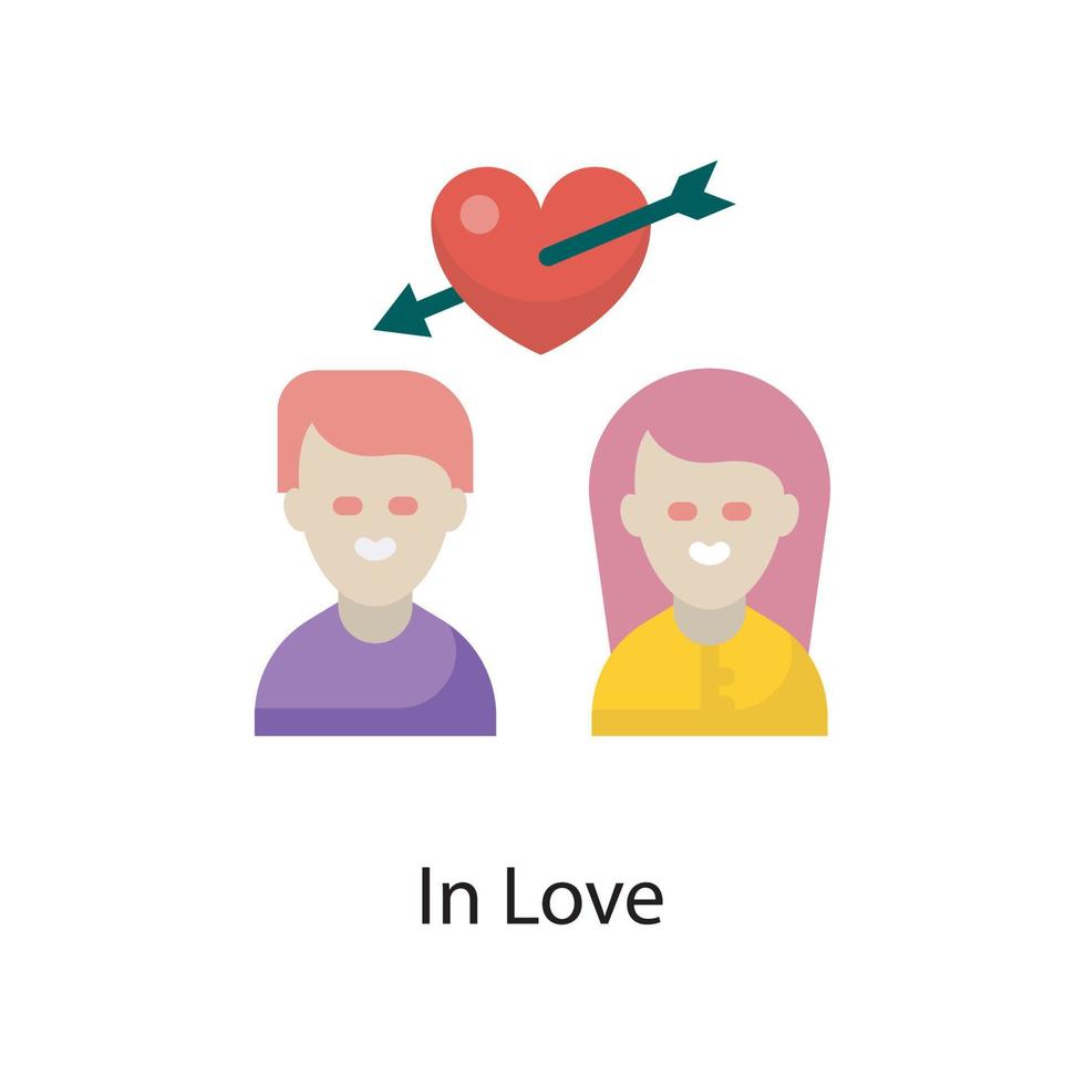 nel amore vettore piatto icona design illustrazione. amore simbolo su bianca sfondo eps 10 file