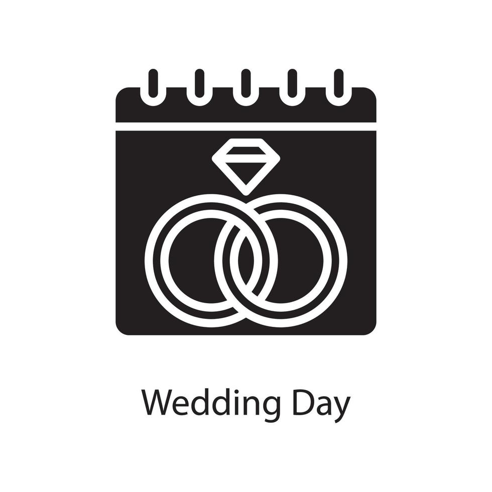 nozze giorno vettore solido icona design illustrazione. amore simbolo su bianca sfondo eps 10 file
