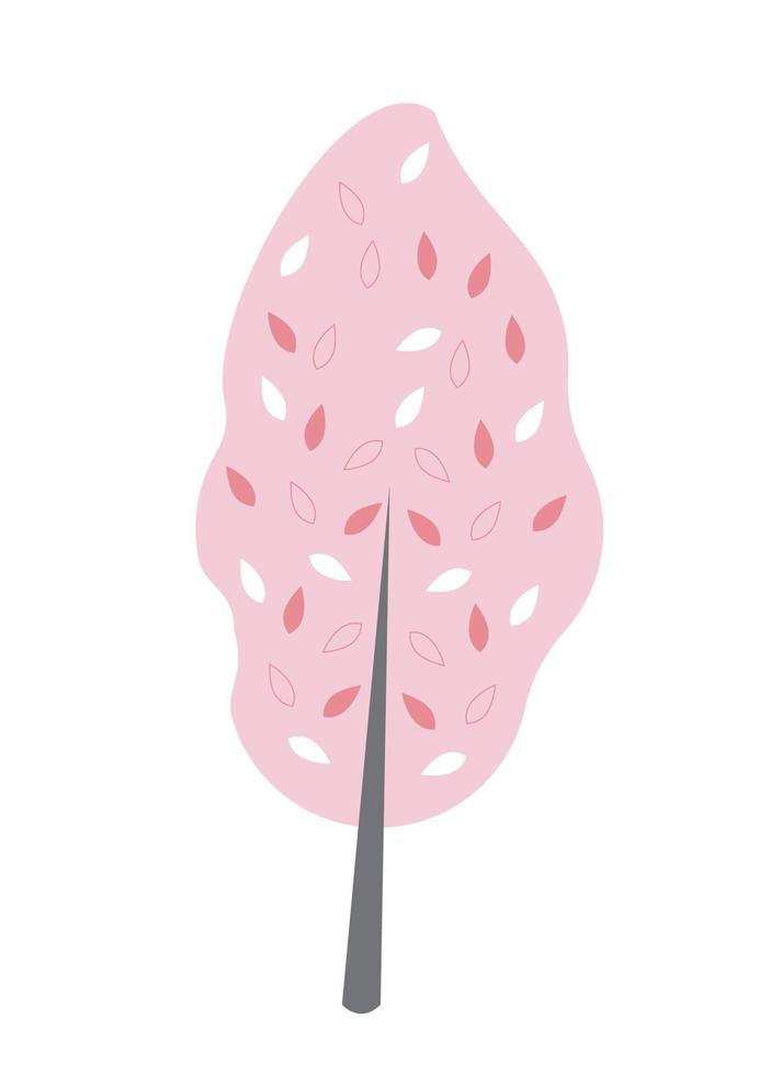 rosa pino albero coreano stile vettore