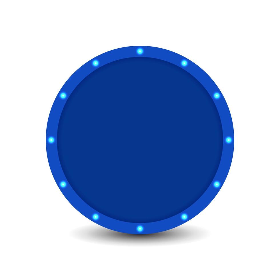 vettore realistico cerchio neon blu tabellone per decorazione sociale media bandiera