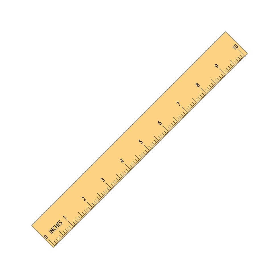 misurazione lunghezza con righello.misurazione nel pollici.righello vettore