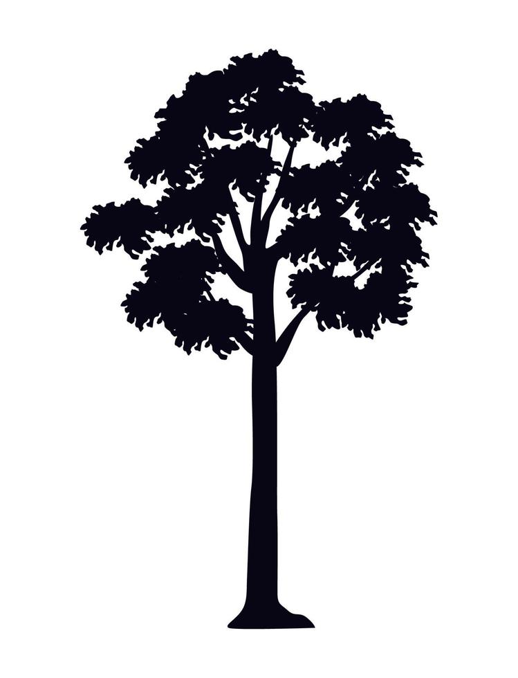 albero pianta nero silhouette vettore