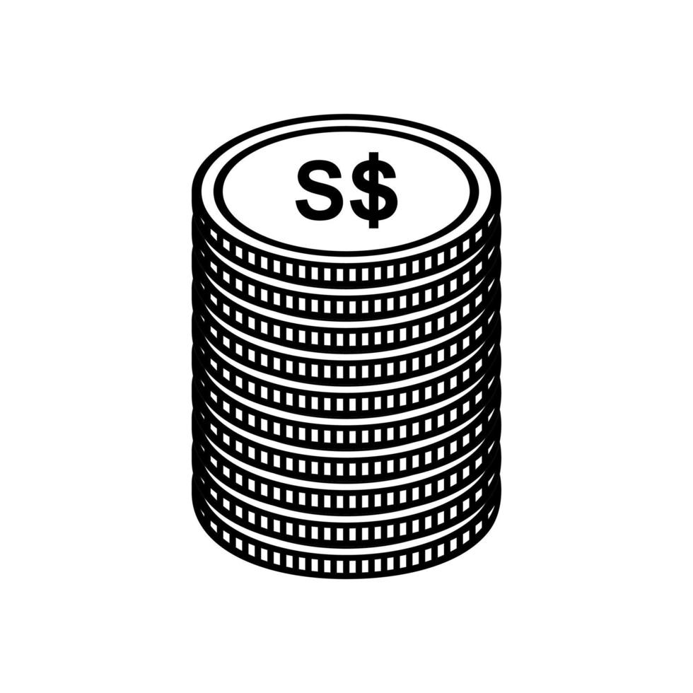 Singapore moneta icona simbolo. Singapore dollaro, sgd cartello. vettore illustrazione