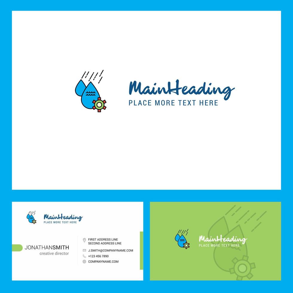 acqua controllo logo design con tagline davanti e indietro busienss carta modello vettore creativo design