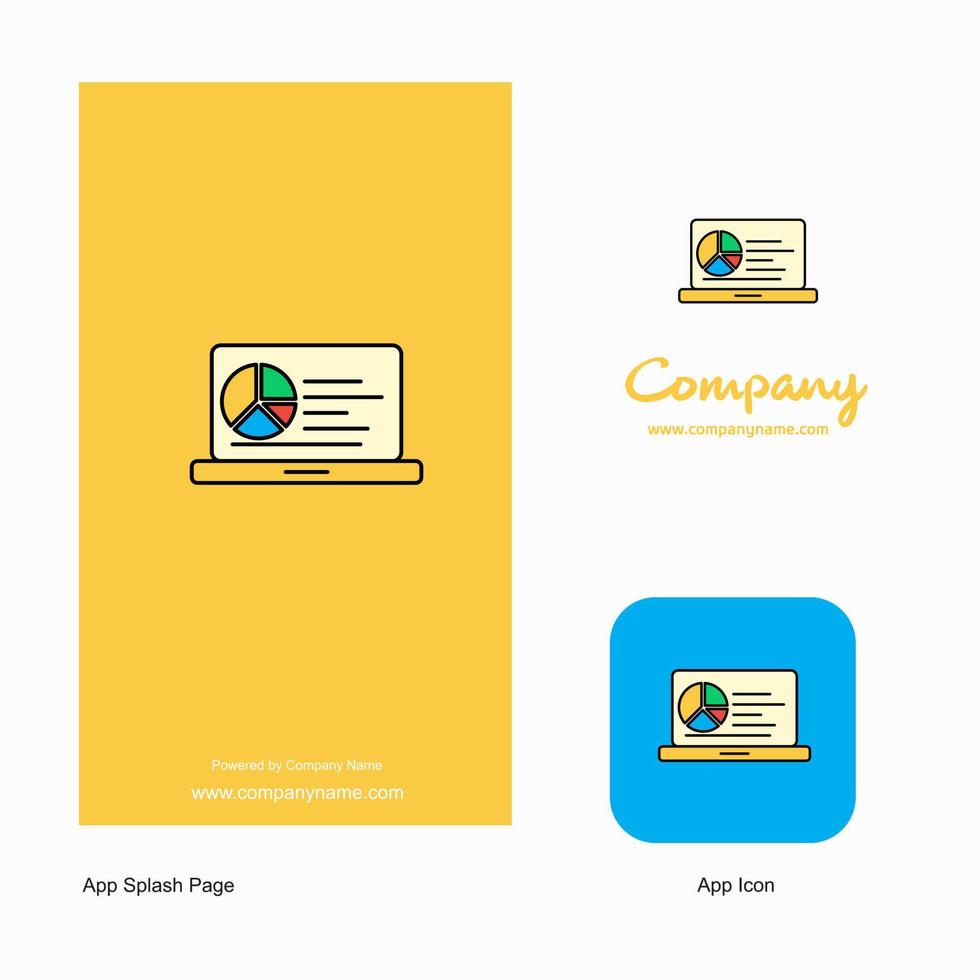 presentazione su il computer portatile azienda logo App icona e spruzzo pagina design creativo attività commerciale App design elementi vettore
