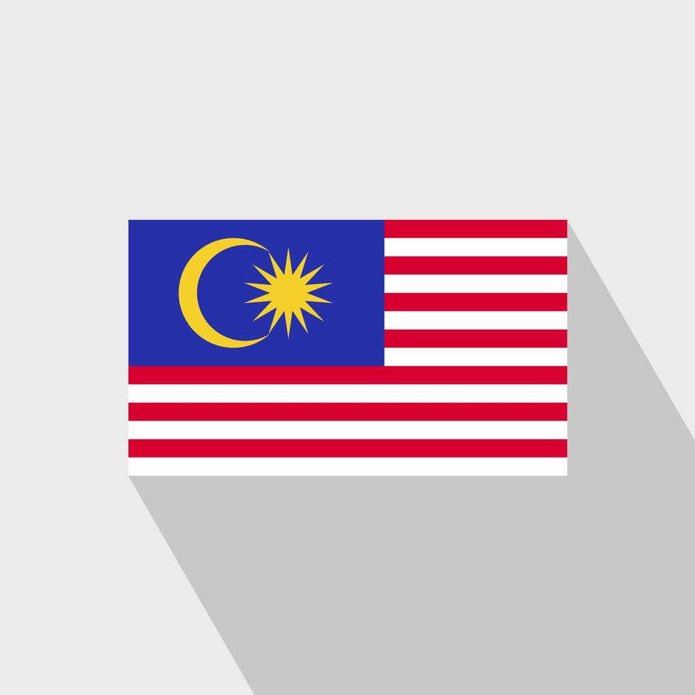 Malaysia bandiera lungo ombra design vettore