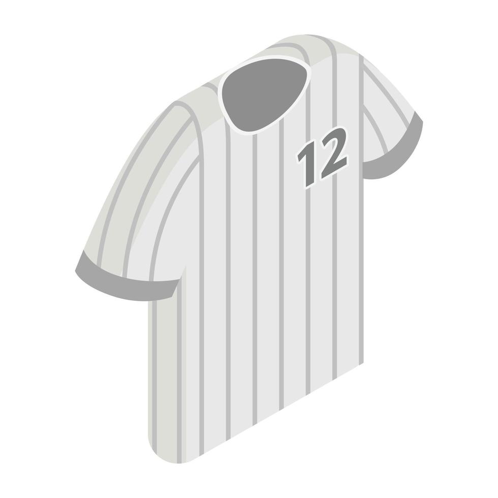 a righe baseball maglietta con numero icona vettore