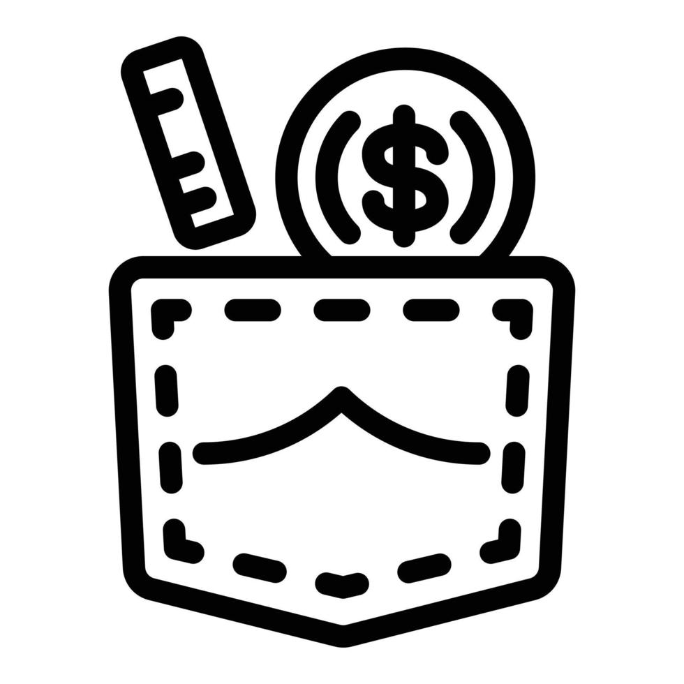corruzione tasca i soldi icona, schema stile vettore