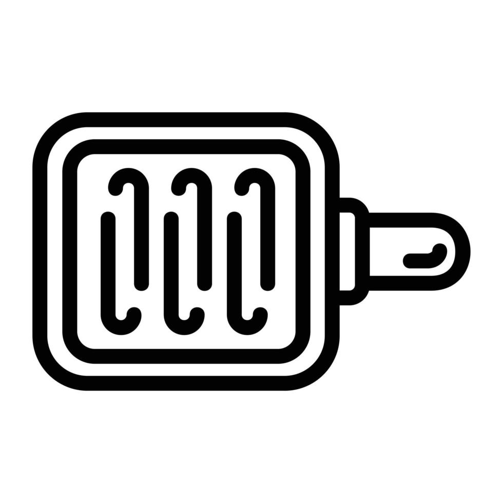griglia padella icona, schema stile vettore