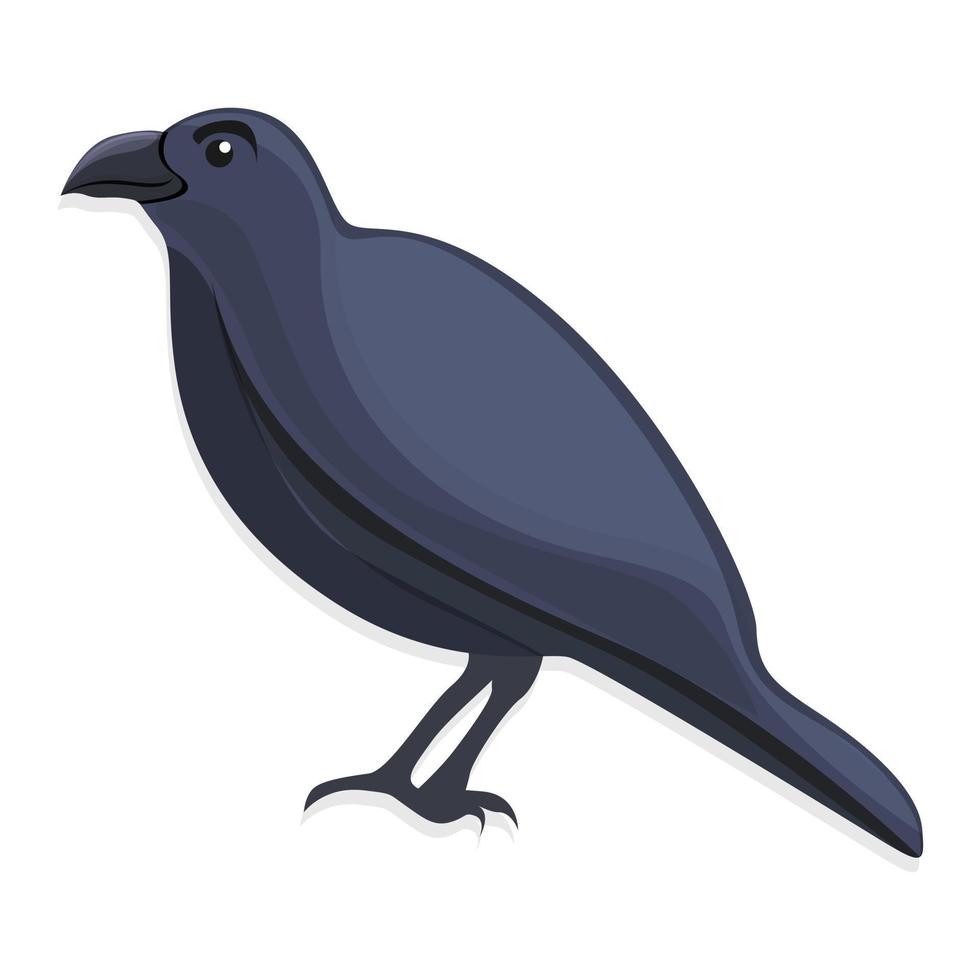 nero corvo icona, cartone animato stile vettore