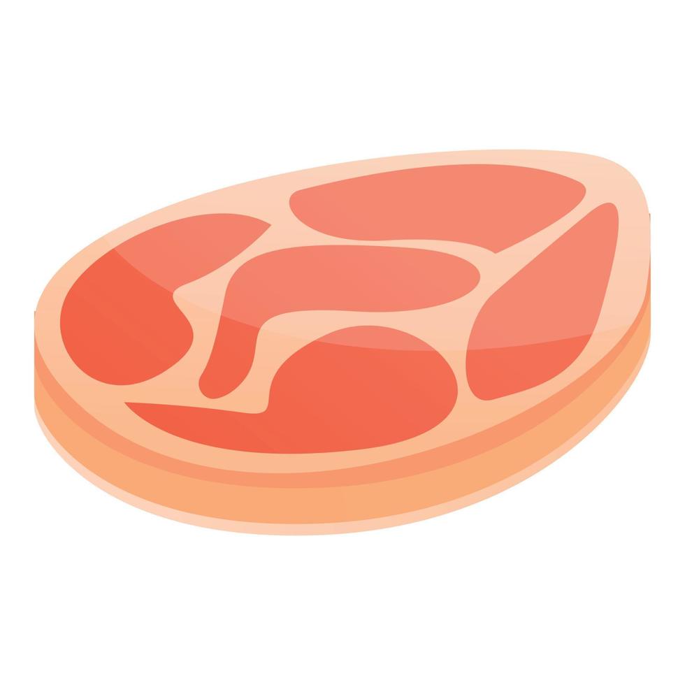 proteina carne bistecca icona, cartone animato stile vettore