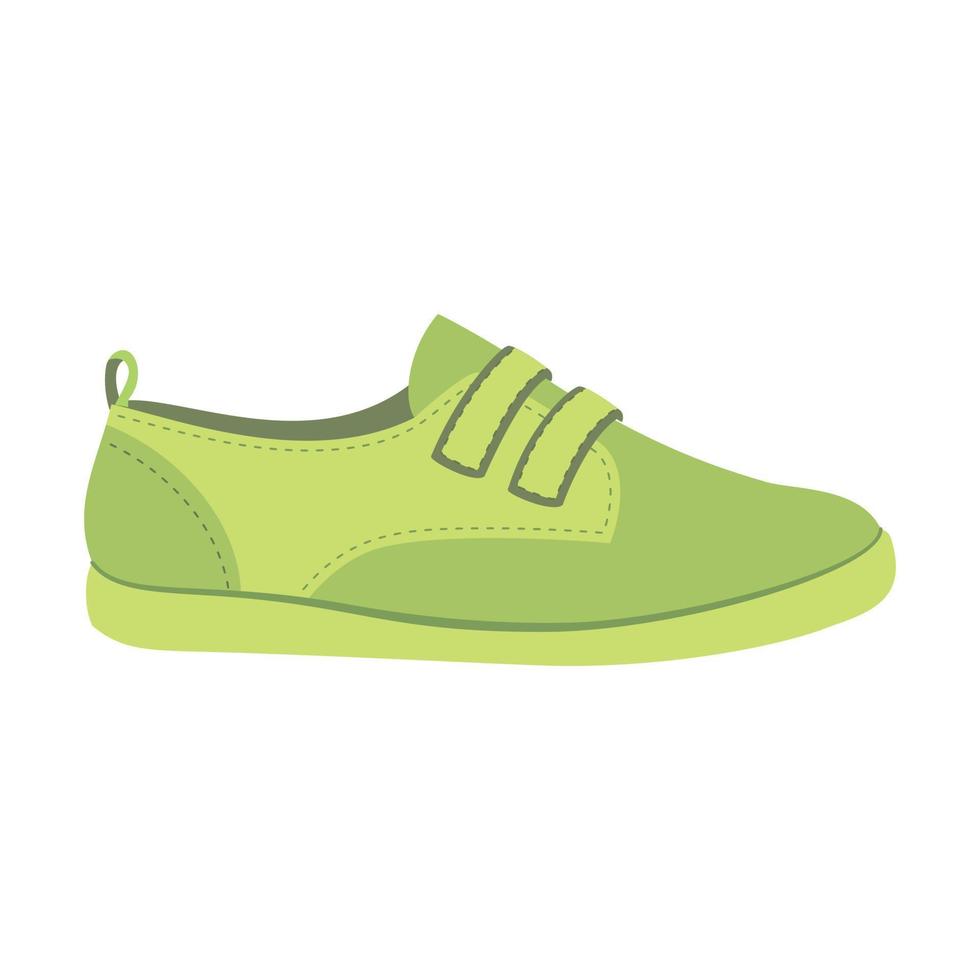 verde scarpa icona, piatto stile vettore