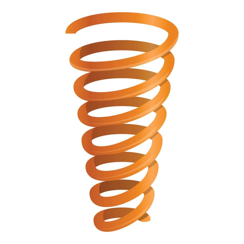 arancia spirale cavo icona, cartone animato stile vettore