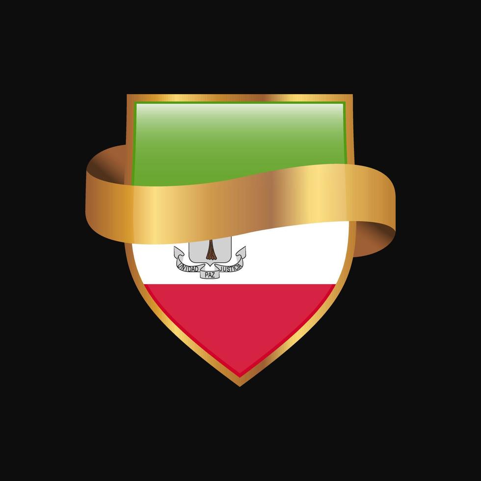 equatoriale Guinea bandiera d'oro distintivo design vettore