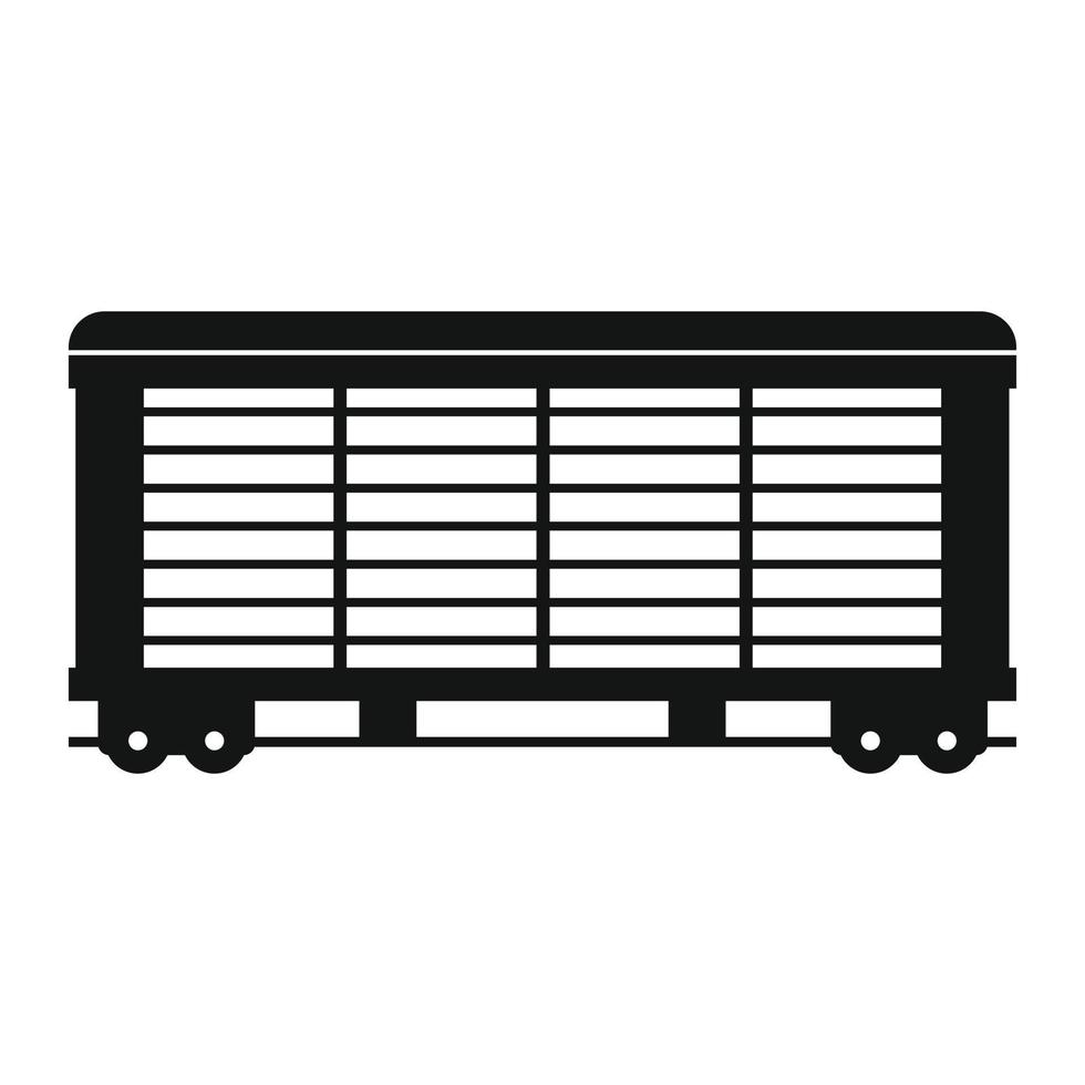 treno carico carro nero semplice icona vettore