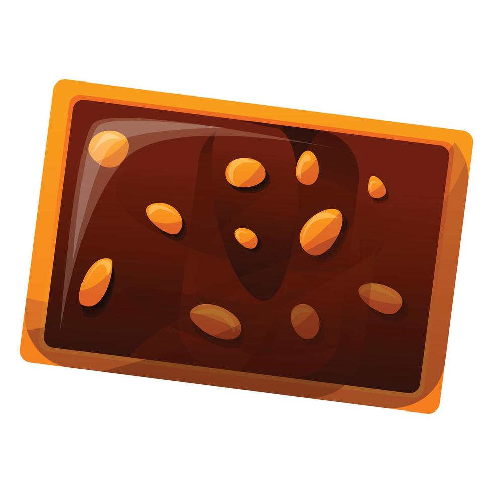 cioccolato Noce biscotto icona, cartone animato stile vettore
