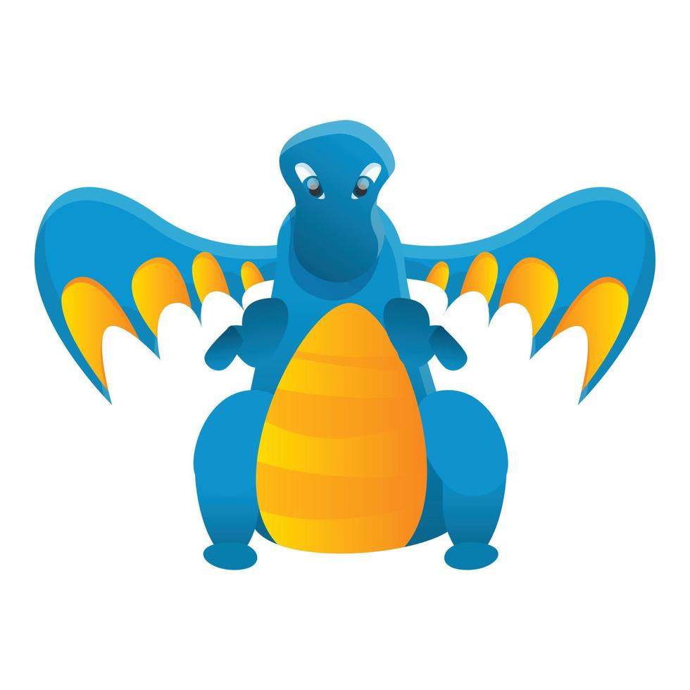 blu Drago icona, cartone animato stile vettore