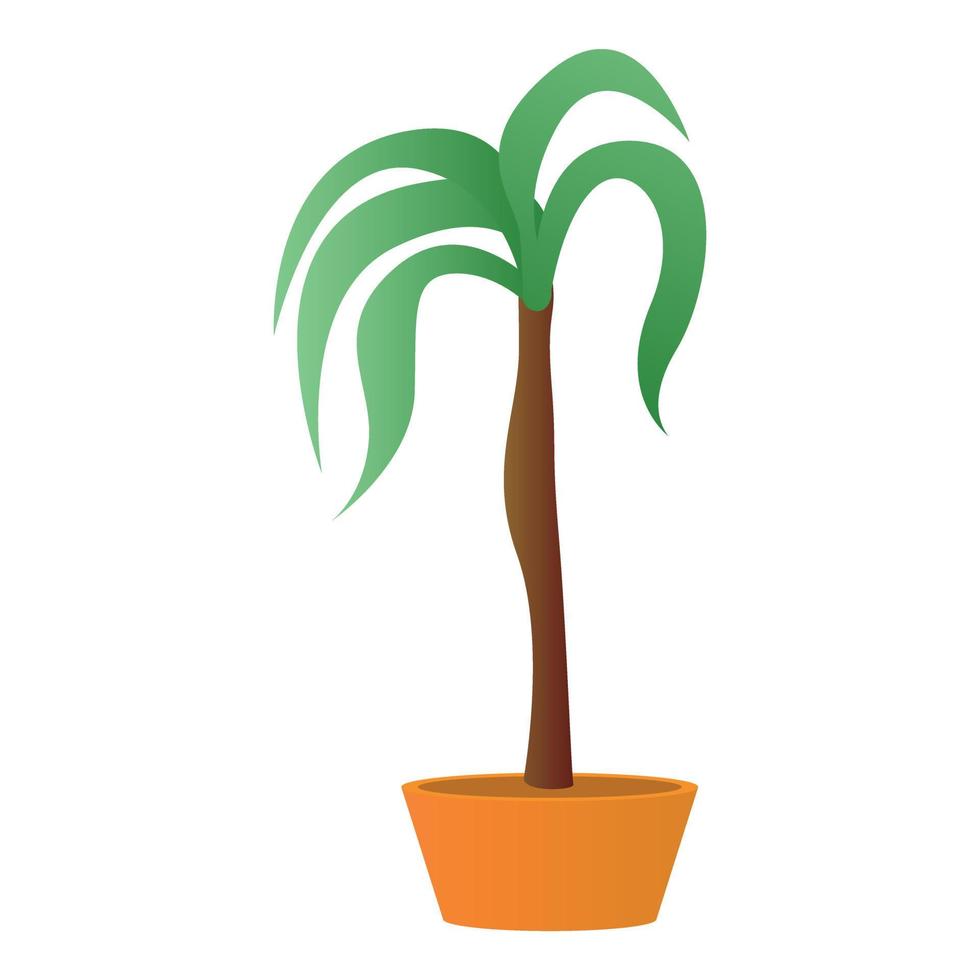 palma pianta della casa icona, cartone animato stile vettore
