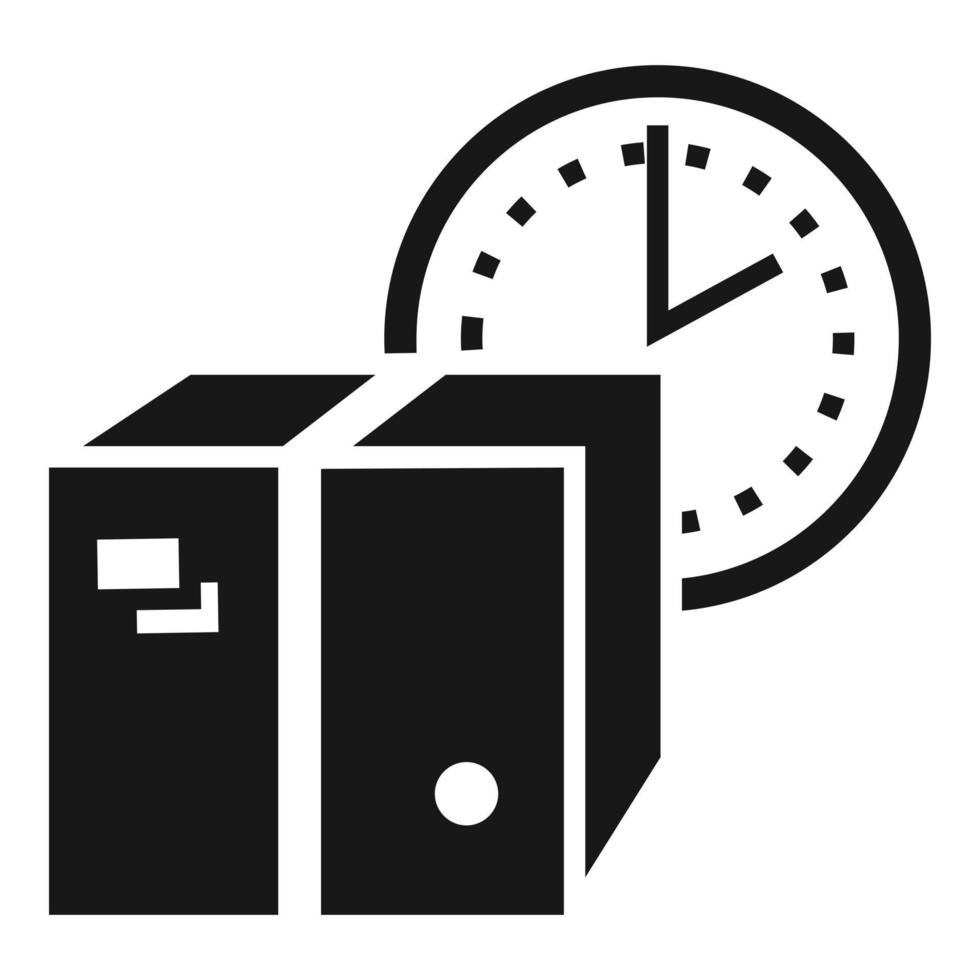 Timer pacco consegna icona, semplice stile vettore
