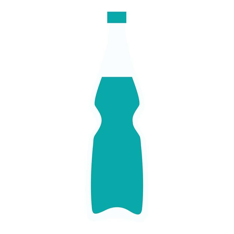 acqua bottiglia icona, piatto stile vettore