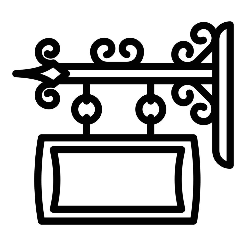 metallo strada bandiera icona, schema stile vettore