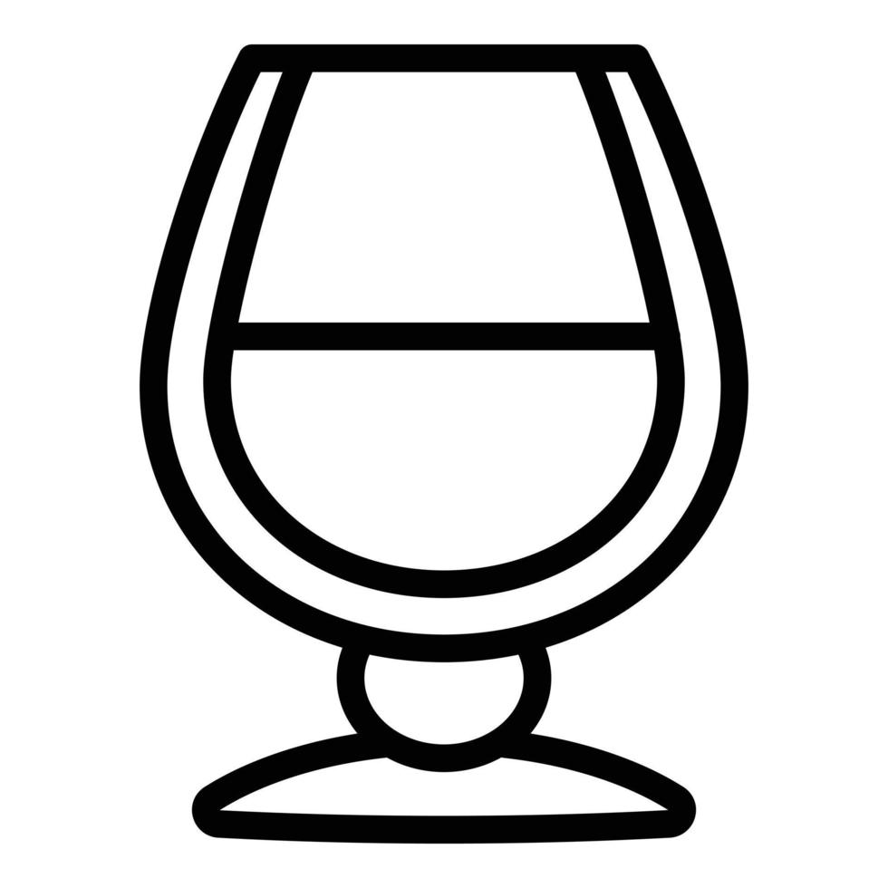 Cognac bicchiere icona, schema stile vettore