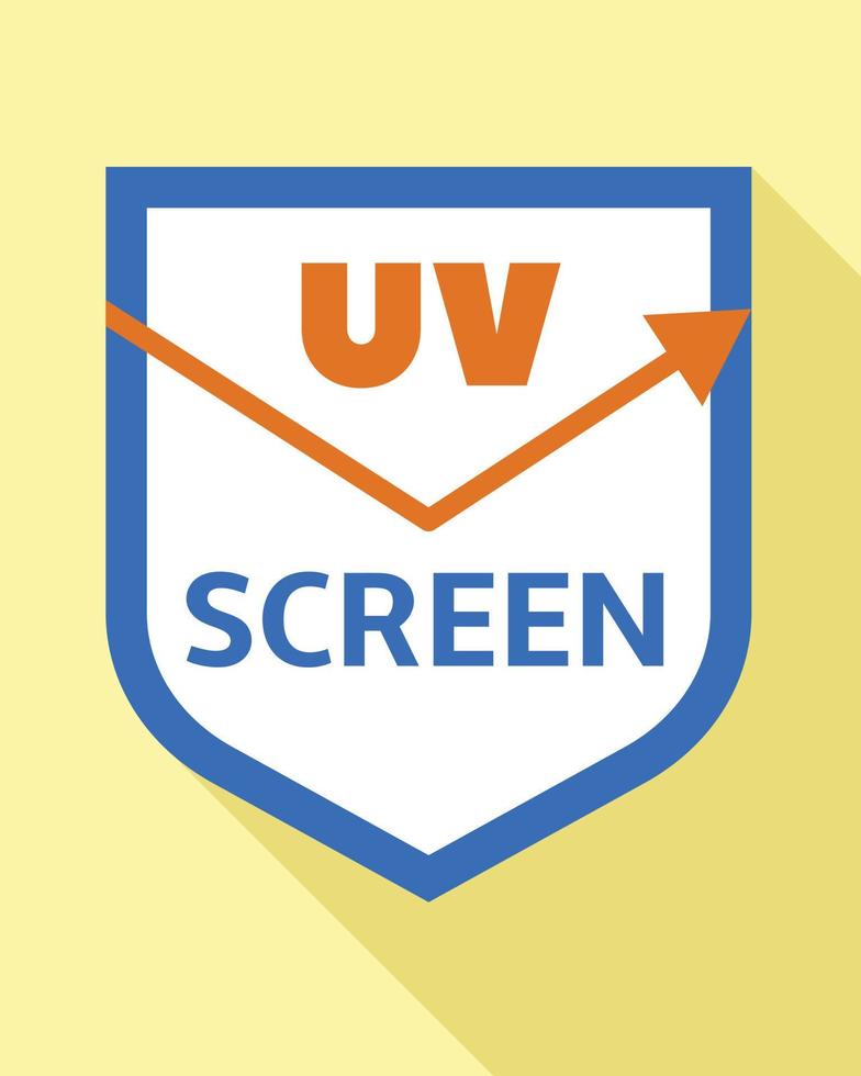 uv schermo proteggere logo, piatto stile vettore