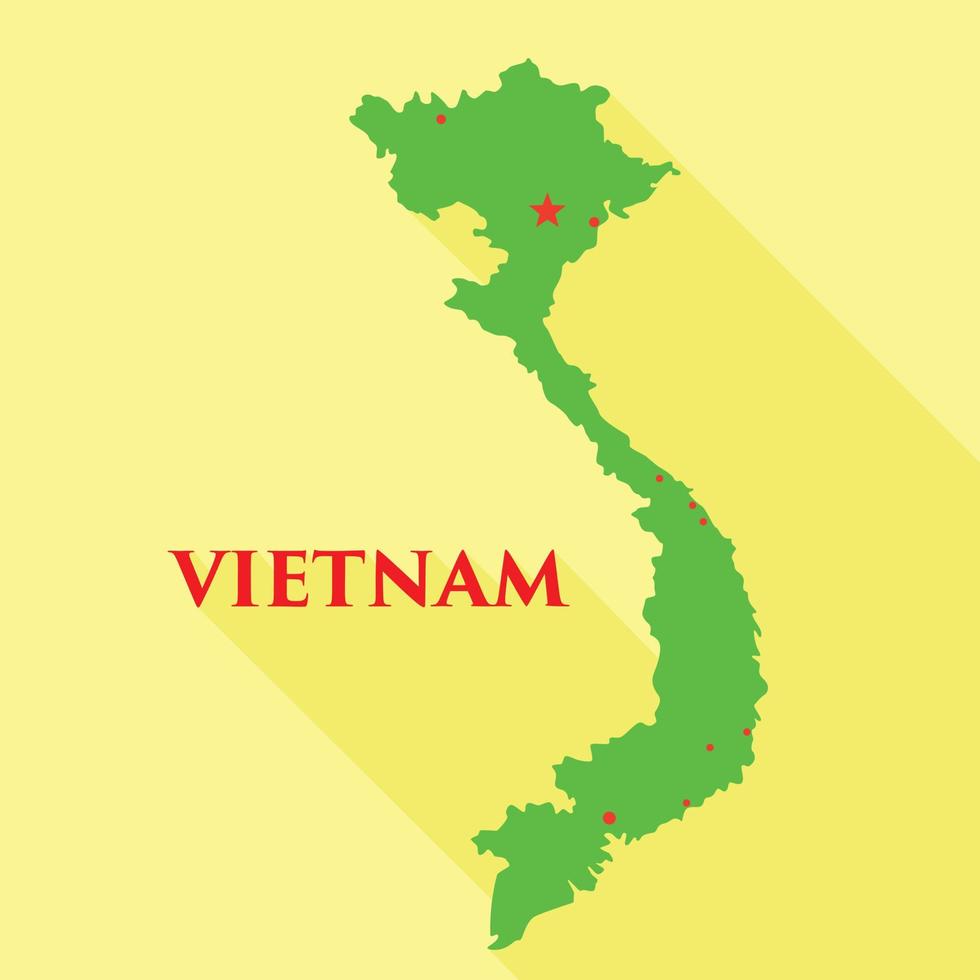 Vietnam punto di riferimento icona, piatto stile vettore