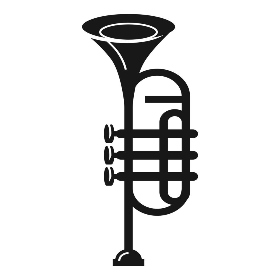 gruppo musicale tromba icona, semplice stile vettore