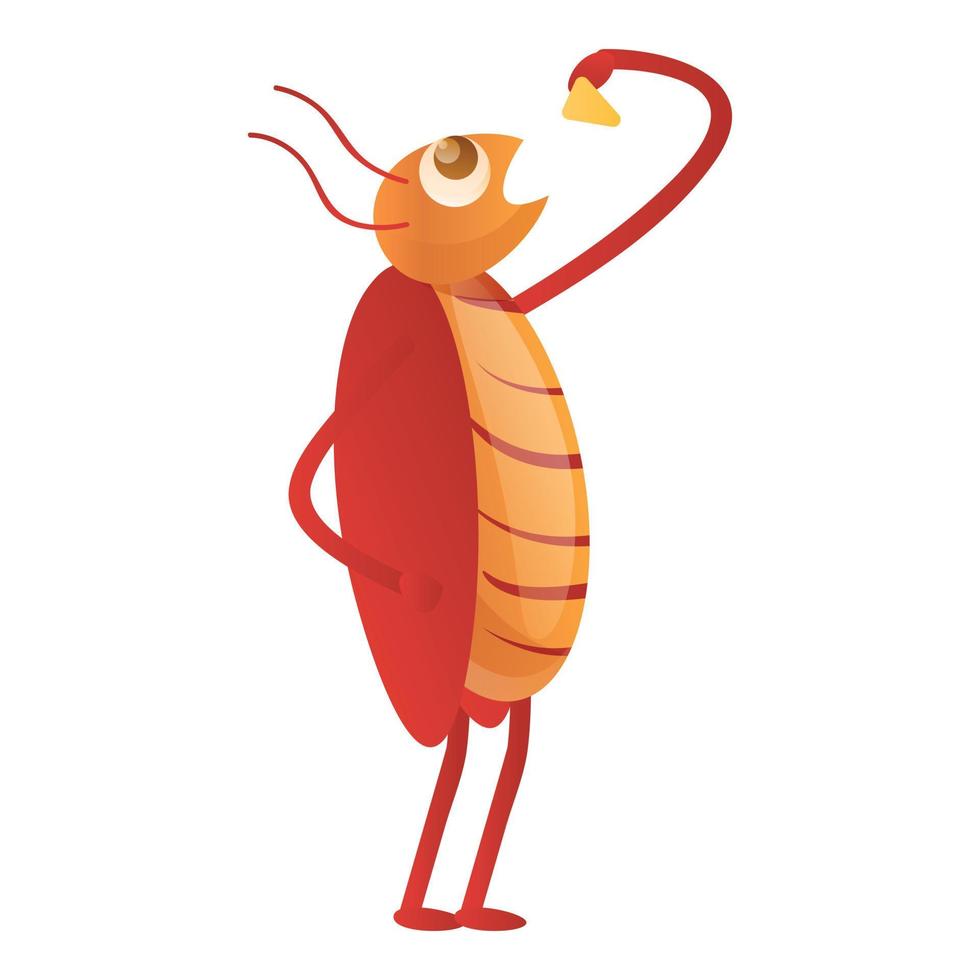 scarafaggio mangiare icona, cartone animato stile vettore