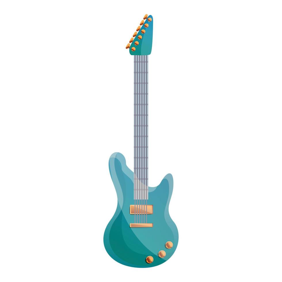 blu elettrico chitarra icona, cartone animato stile vettore