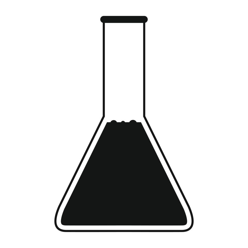 conico borraccia test tubo con olio icona vettore