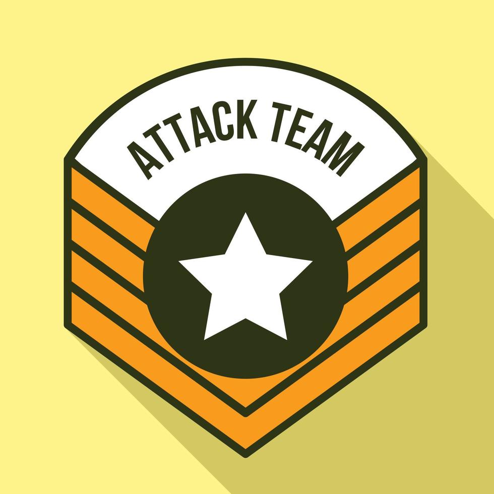 attacco squadra logo, piatto stile vettore