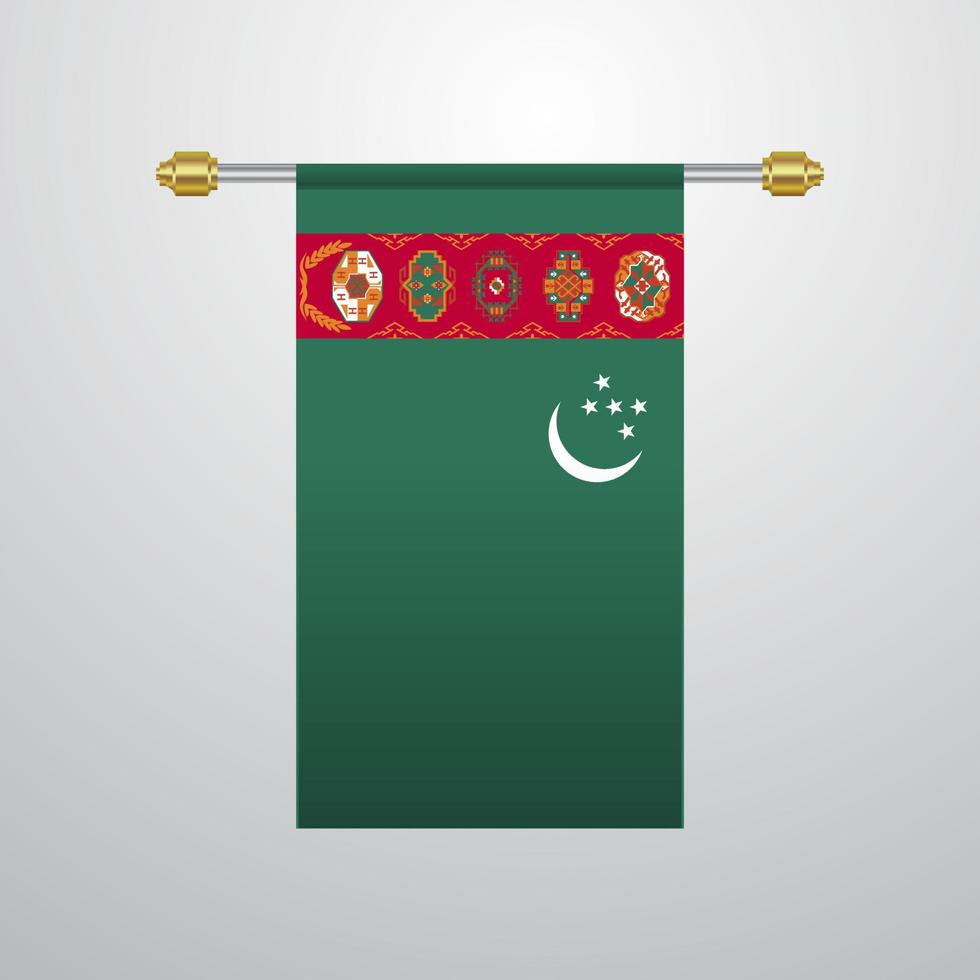 turkmenistan sospeso bandiera vettore