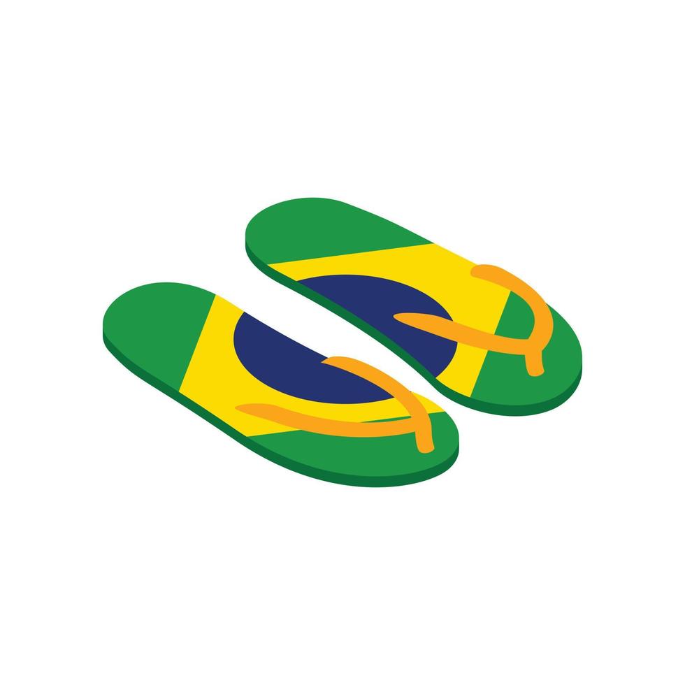 brasiliano Flip flop icona, isometrico 3d stile vettore