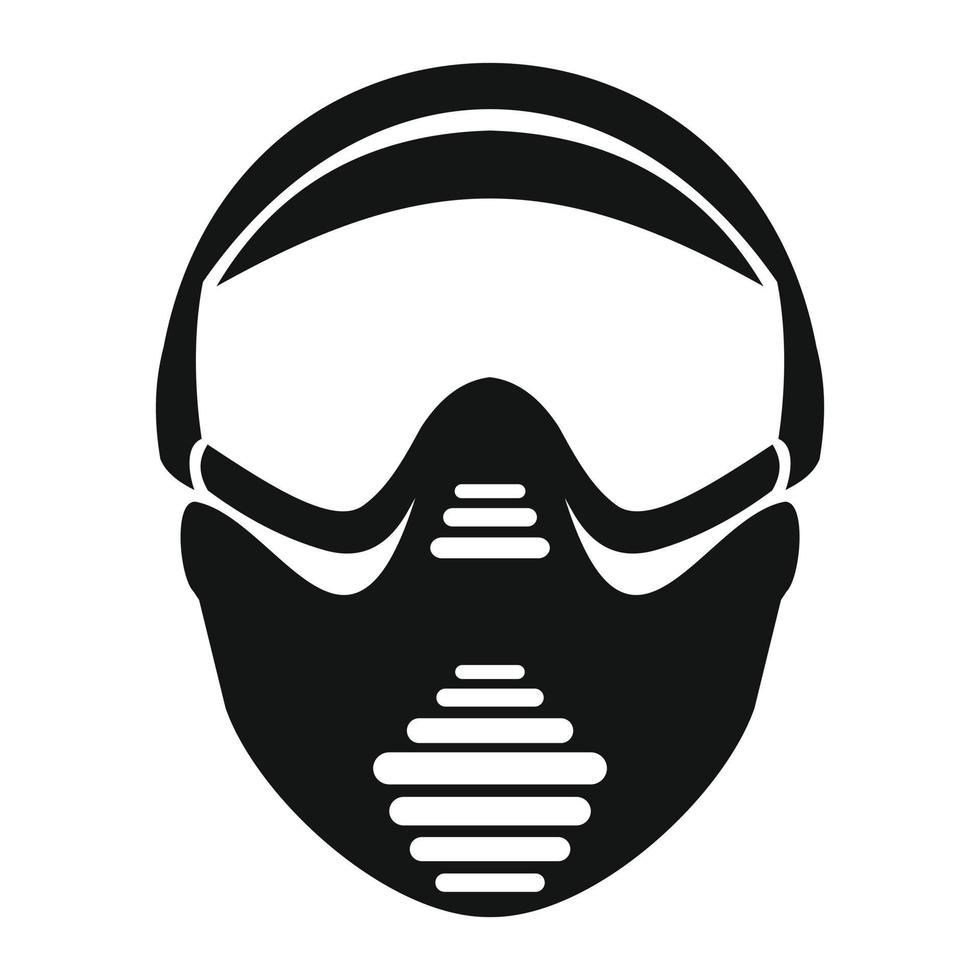 paintball maschera con occhiali semplice icona vettore